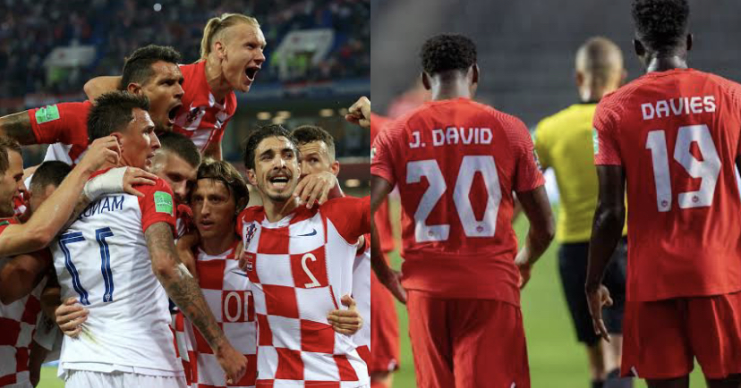 A composite of Croatia VS Canada