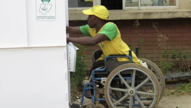 Physically challenged person voting