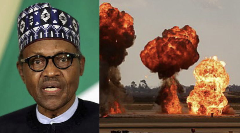 President Muhammadu Buhari and Explosion