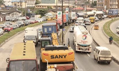 Trucks on the Third Mainland Bridge