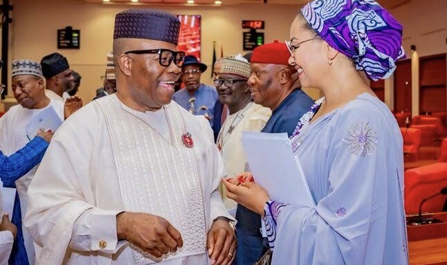 Senate President Godswill Akpabio and Senator Natasha Akpoti
