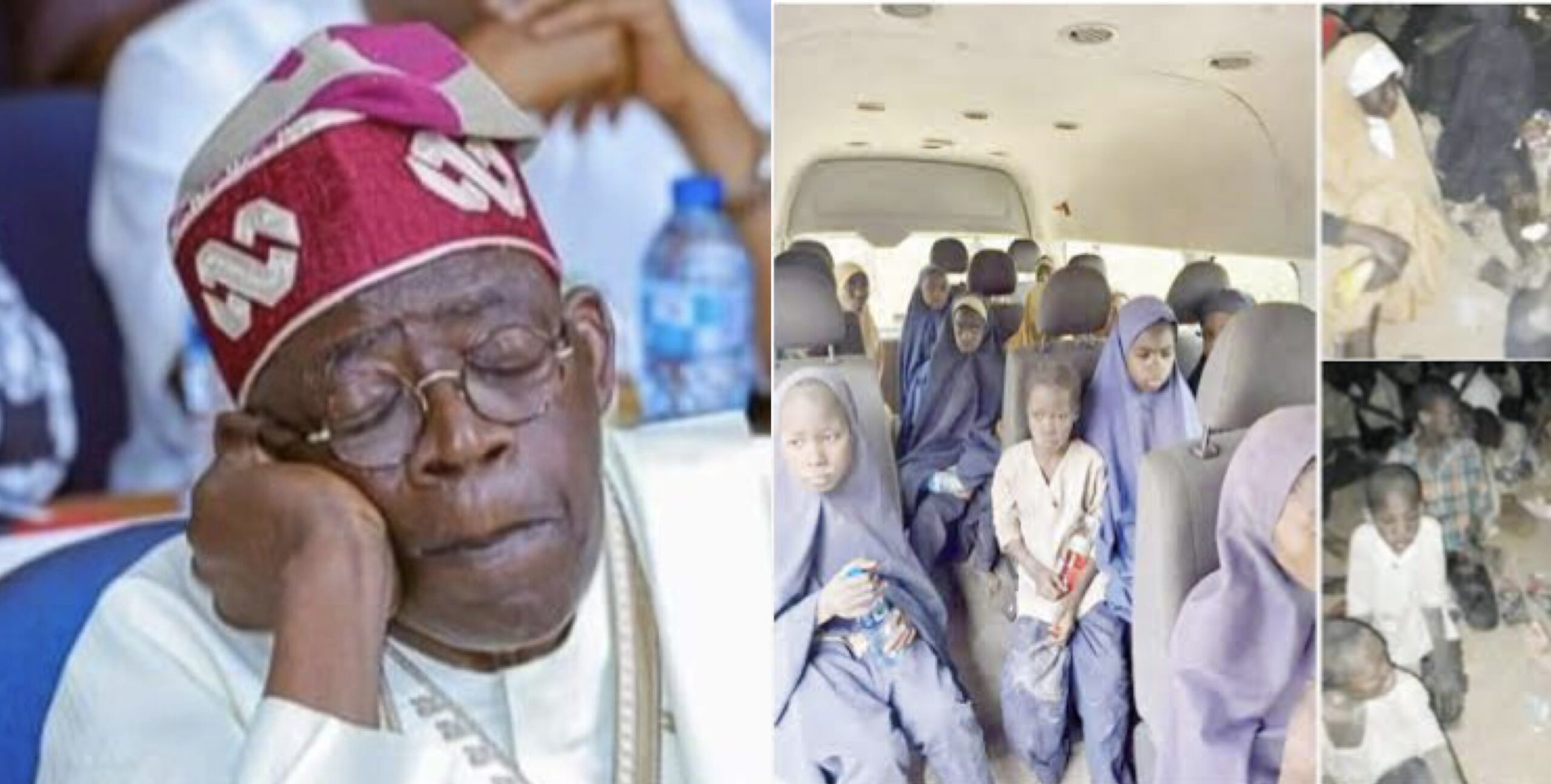 President Bola Tinubu sleeping and kidnapped pupils