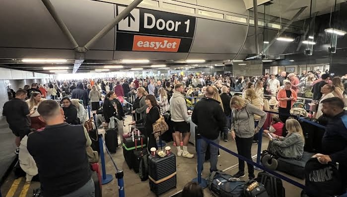 Stranded passengers at Manchester Airport