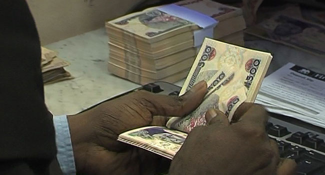 Cashier counting money