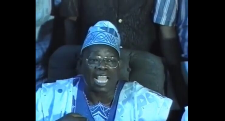Photo: a screenshot of SDP presidential candiate, Moshood Abiola speaking during Epetedo Declaration