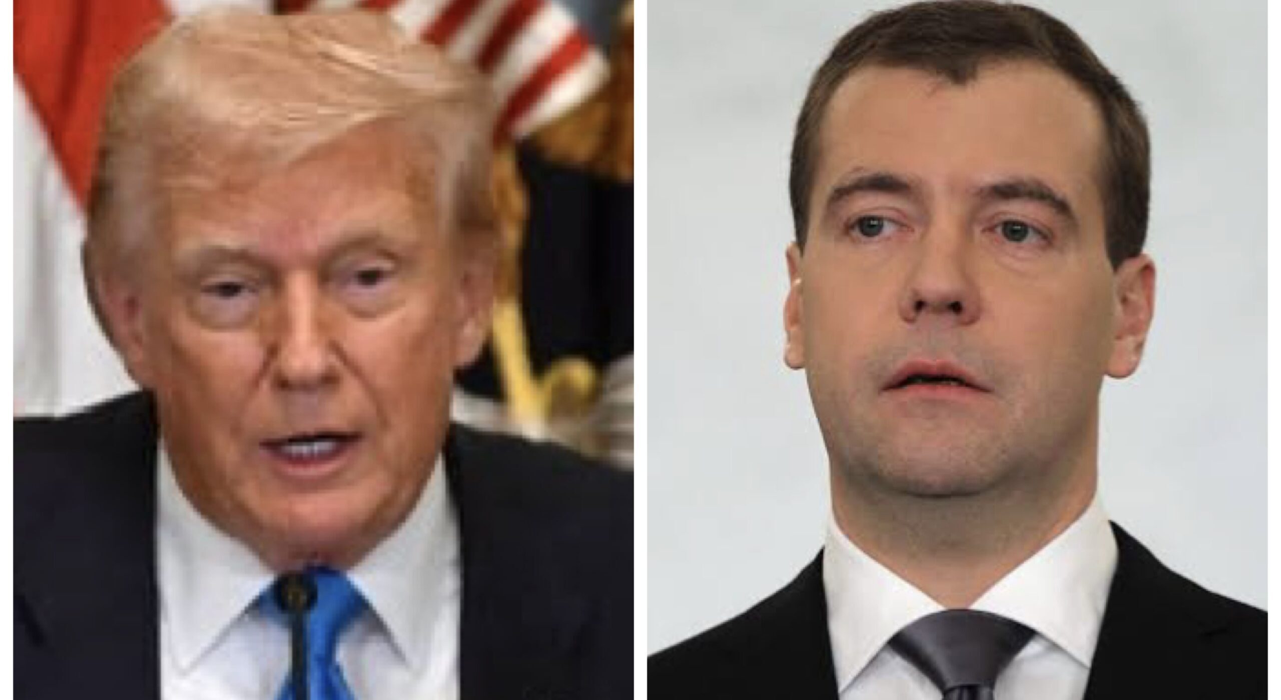 President Donald Trump and former Russian leader Medvedev