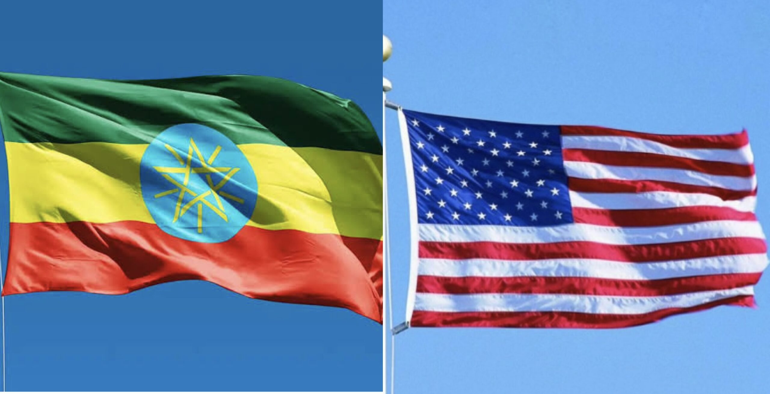 Ethiopia and U.S. flag