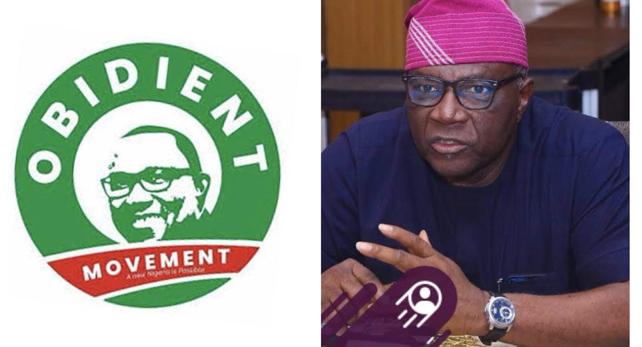 Obidient Movement logo and Bayo Onanuga