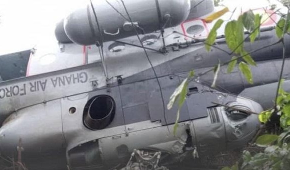 Crashed chopper Credit: Vanguard
