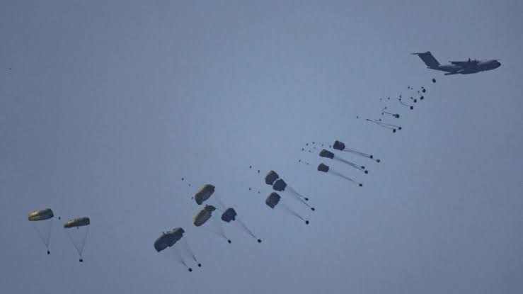Aid airdrop in Gaza