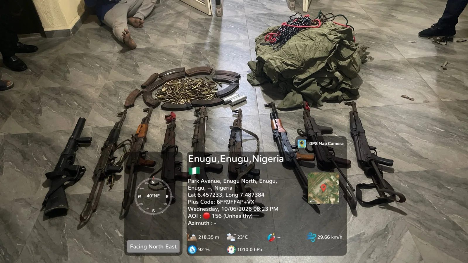 Recovered fire arms in Enugu
