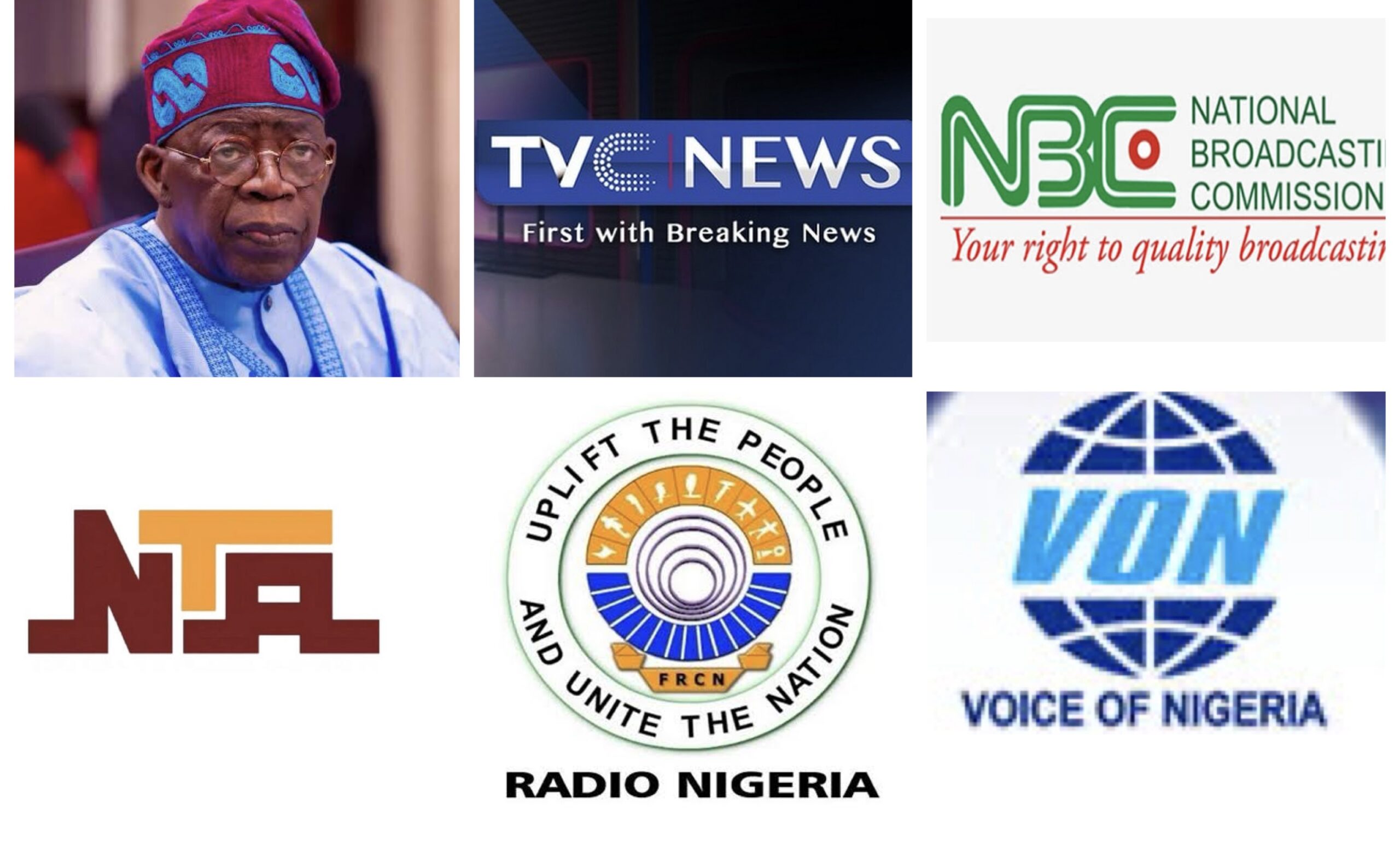 Bola Tinubu, NBC, TVC, NTA, FRCN, VON, NAN