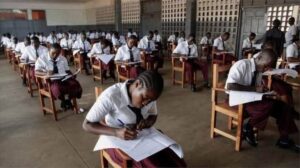 Students sitting exam