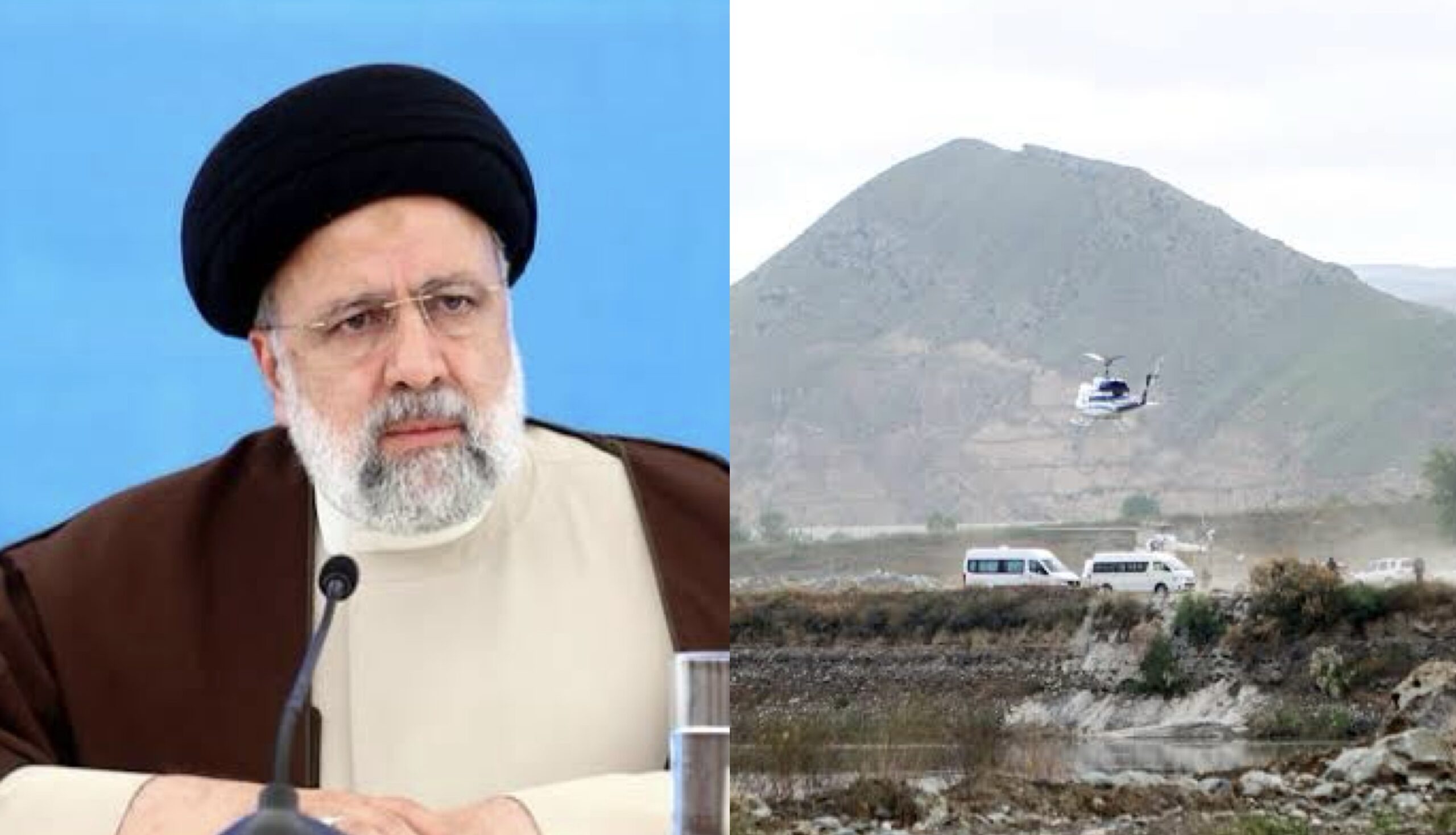 Iranian President Ebrahim Raisi and Crashed Helicopter