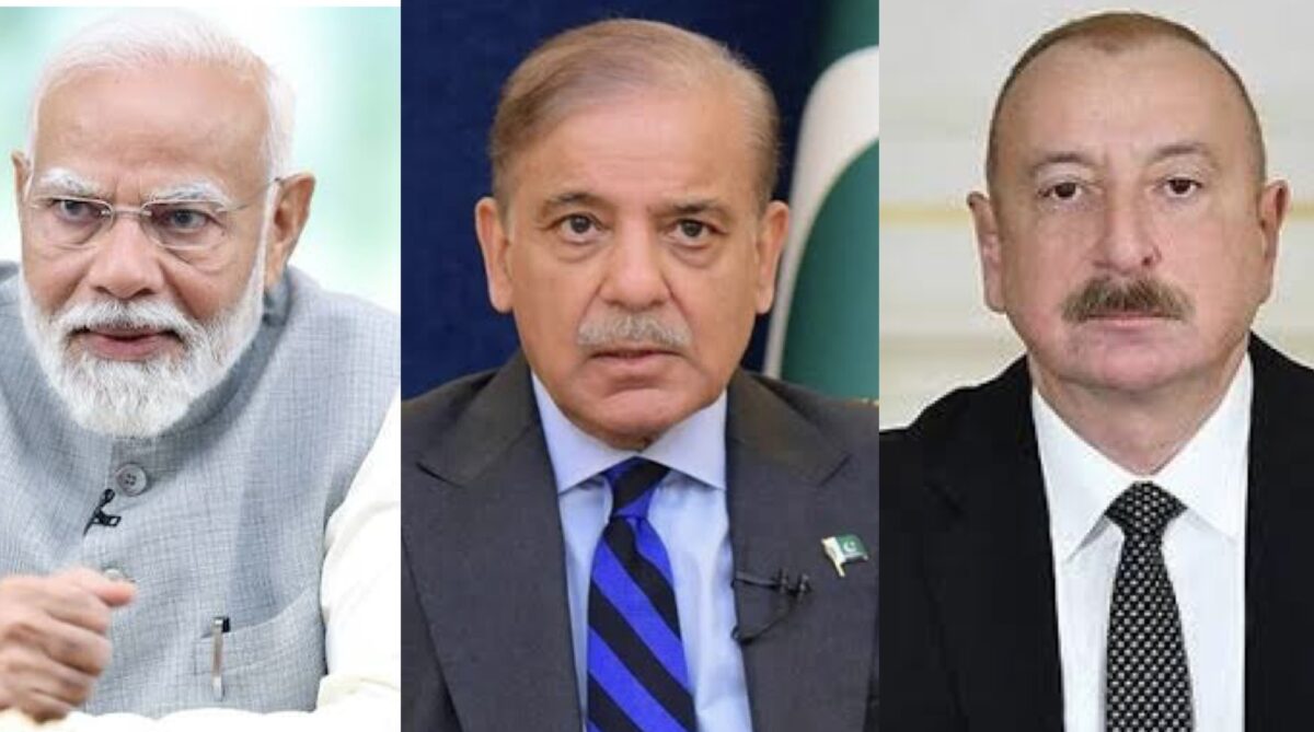 India's Prime Minister Narendra Modi , Shehbaz Sharif, Aliyev