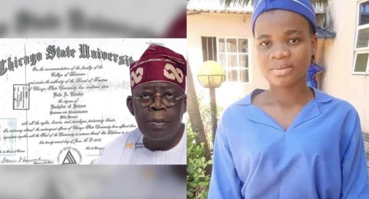 Bola Tinubu(credit : PG) and Ejikeme Mmesoma