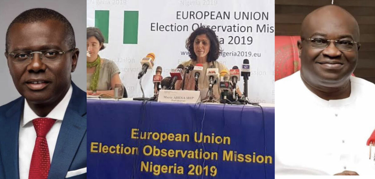 SANWO-OLU, EU OBSERVERS and GOVERNOR IKPEAZU