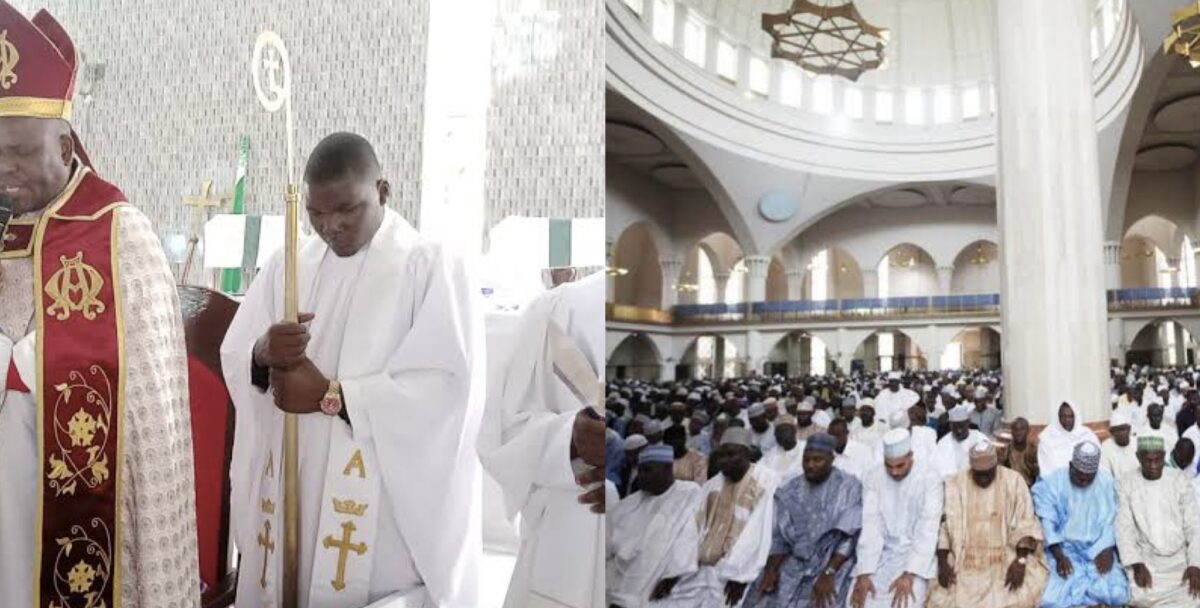 Clergies in church (Credit: Anglican Diocese) and mosque (credit: daily post)