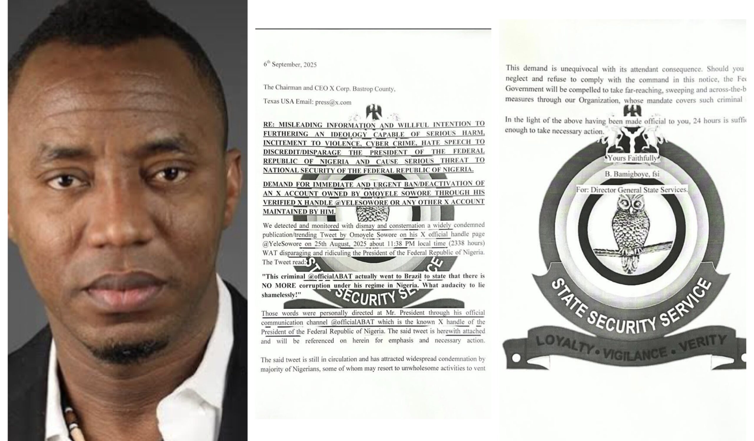 Omoyele Sowore and the SSS letter