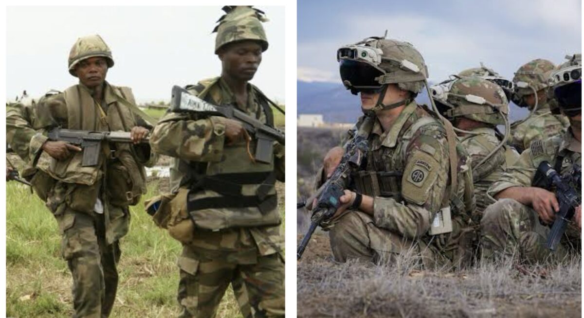 Armed Nigerian and American soldiers