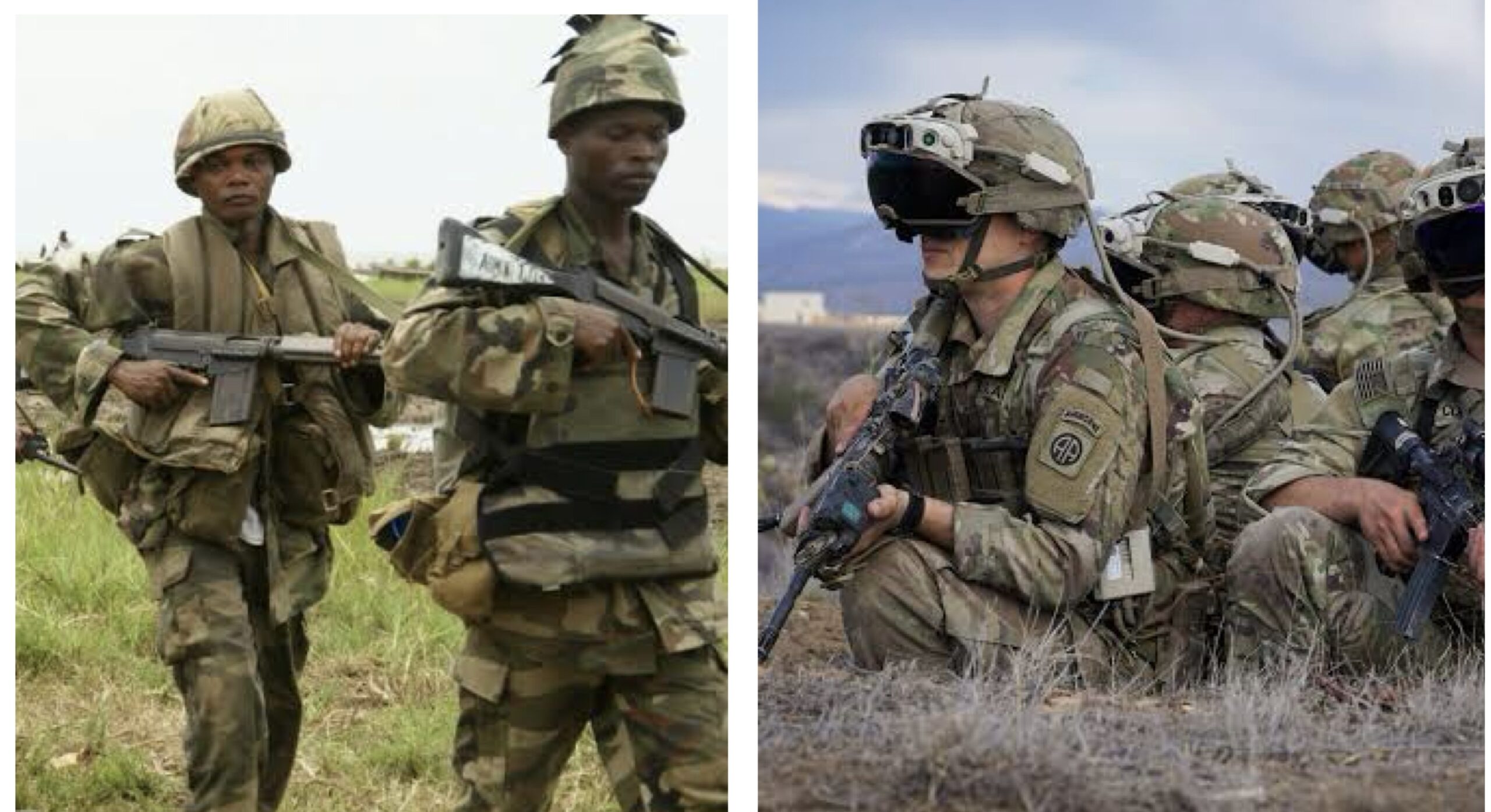Armed Nigerian and American soldiers