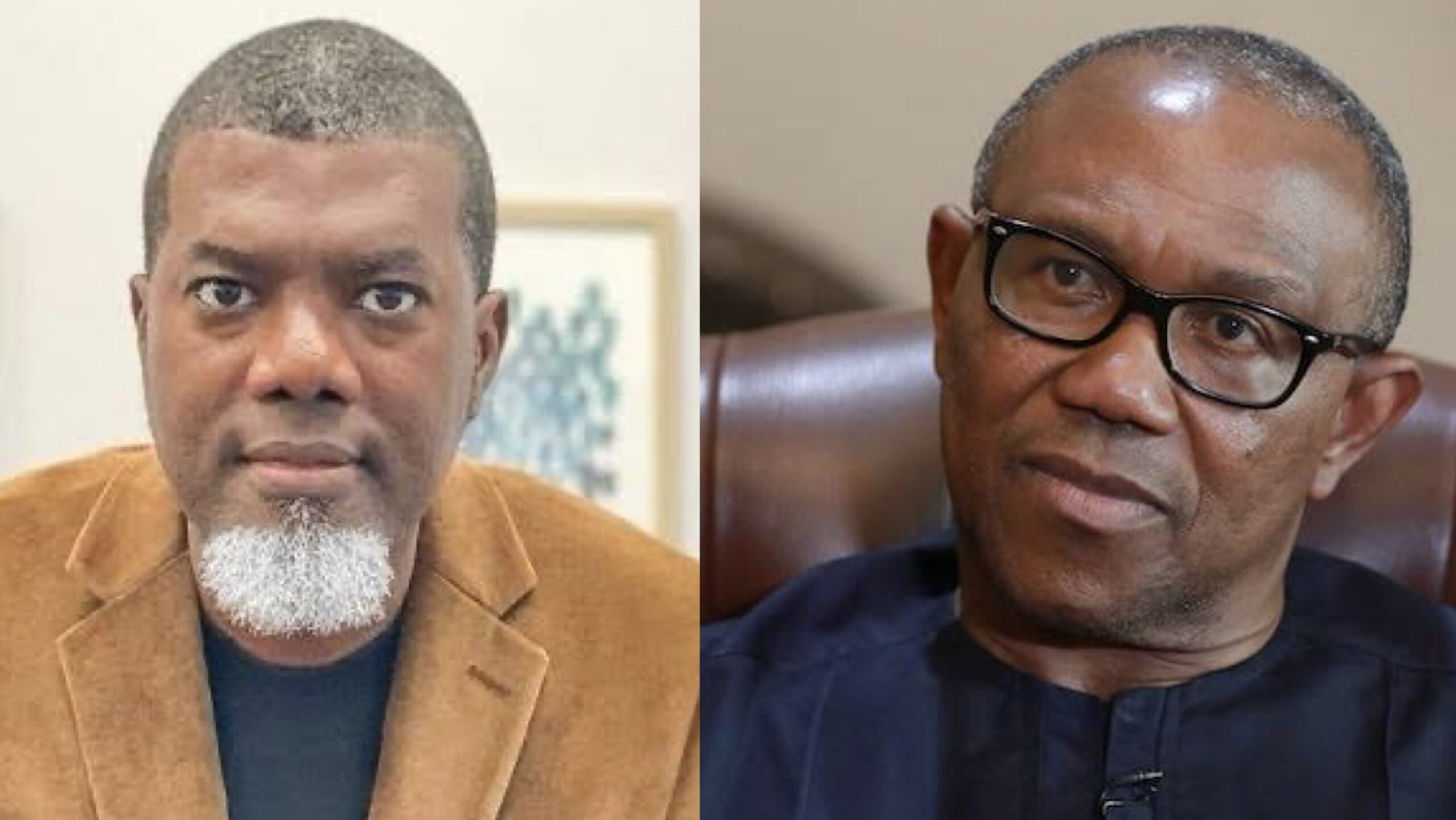 Reno Omokri (credit: okay.ng) and peter obi (credit: Africa report.com)