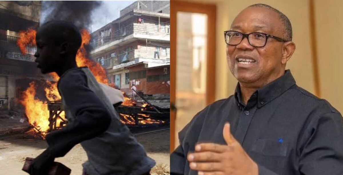 Violence in Kenya (credit: stratfort) and Peter Obi