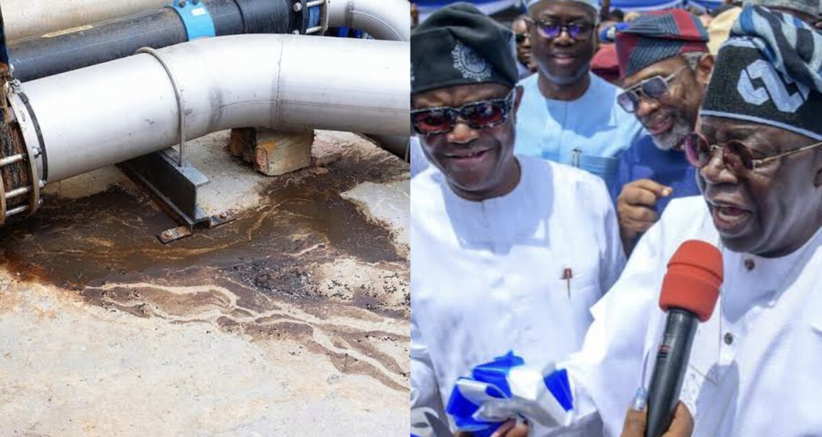 Leaking sewer and Wike speaking with Tinubu