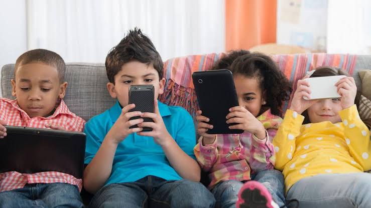 Children using social media