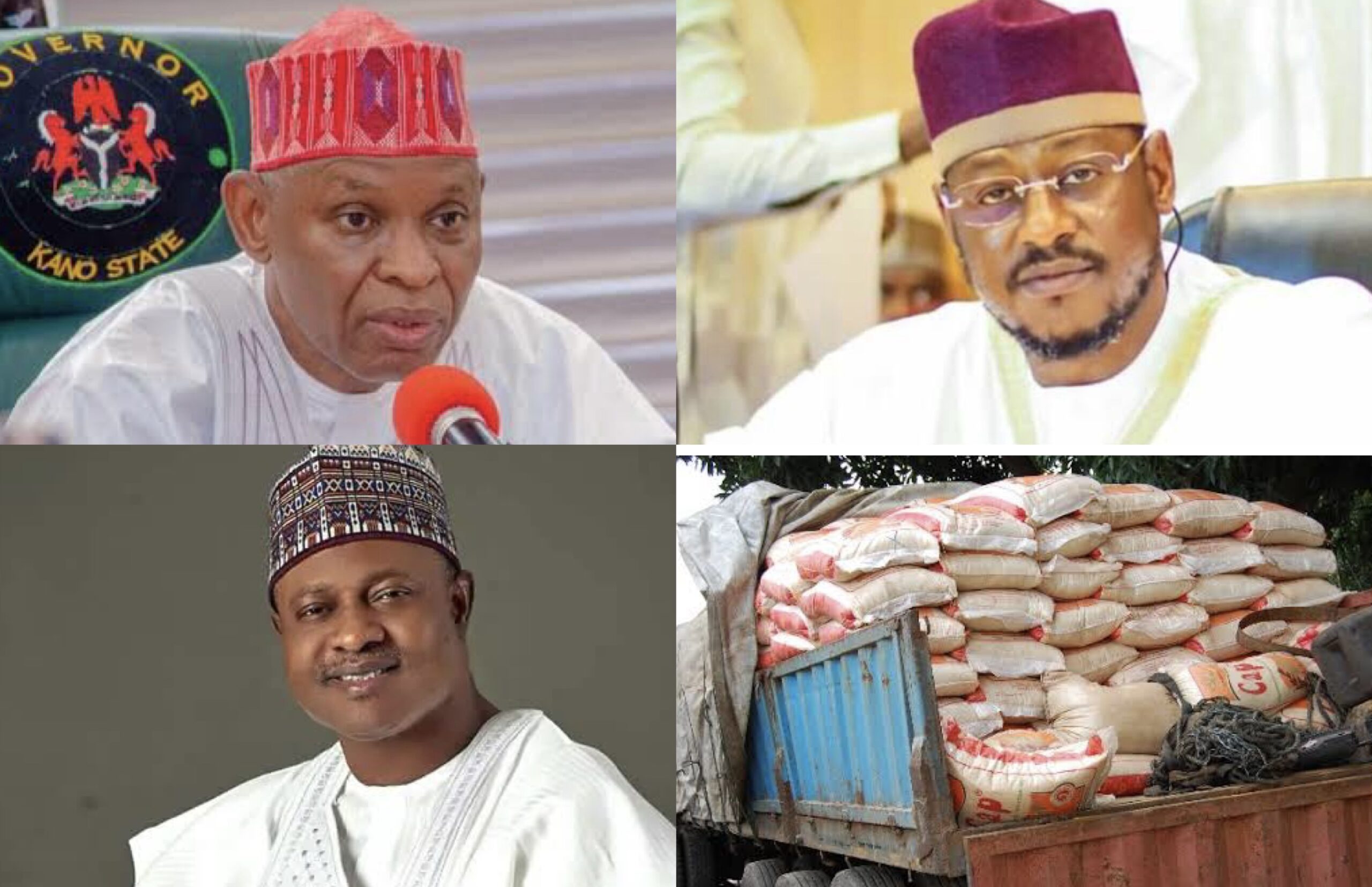 Governor Abba Yusuf, Governor Dikko Radda, Governor UBA Sani and Truck of rice
