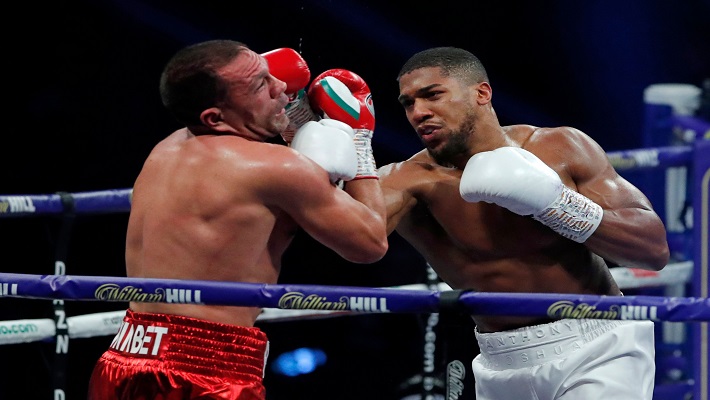 Anthony Oluwafemi Joshua knocked out Bulgarian Kubrat Pulev. [PHOTO CREDIT: Twitter]