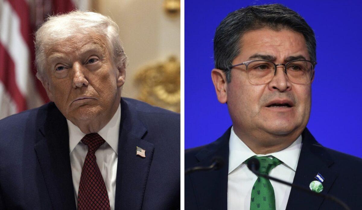 President Donald Trump and former President Juan Orlando Hernández