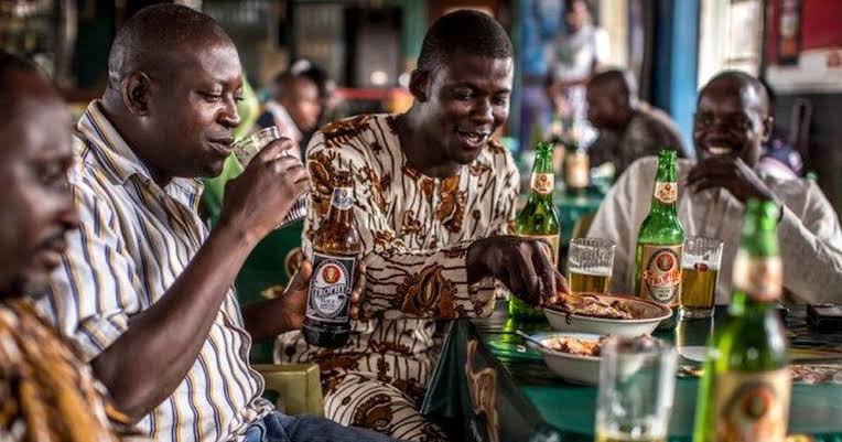 Men drinking alcohol