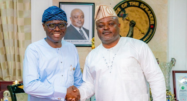 Speaker Mudashiru Obasa and Governor Babajide Sanwo-Olu