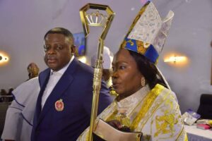Governor Bassey Otu and wife