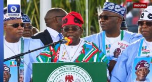 Tinubu at campaign in Kaduna