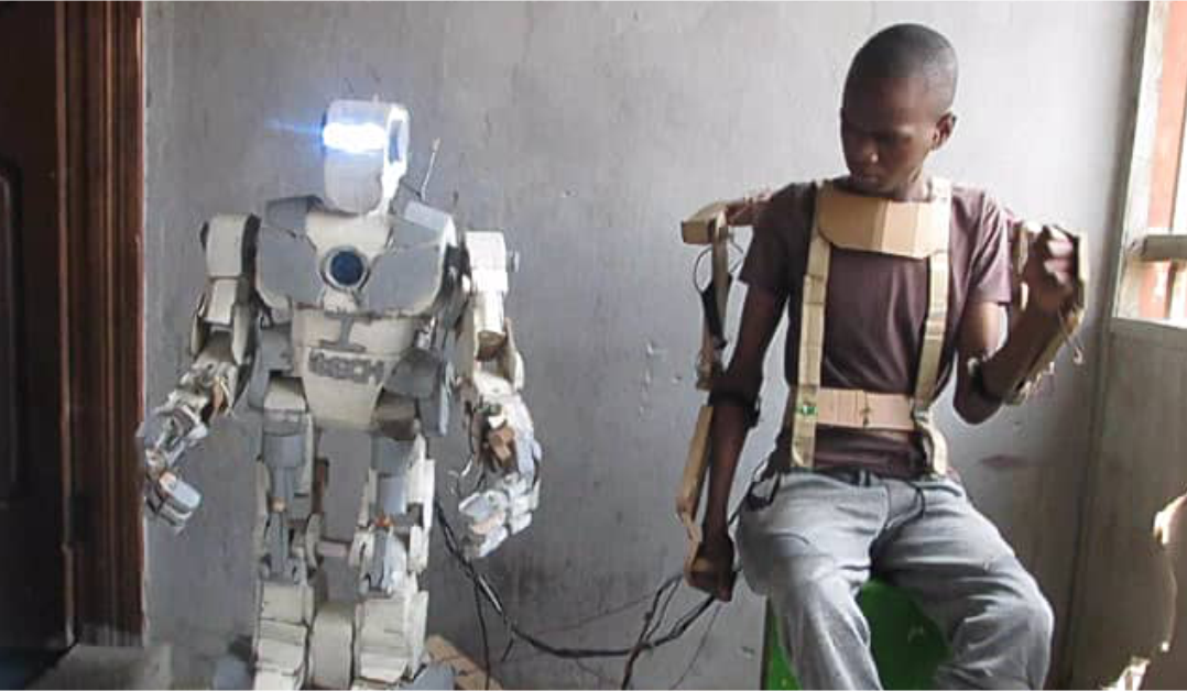Isah Auwal-Barde with Robot