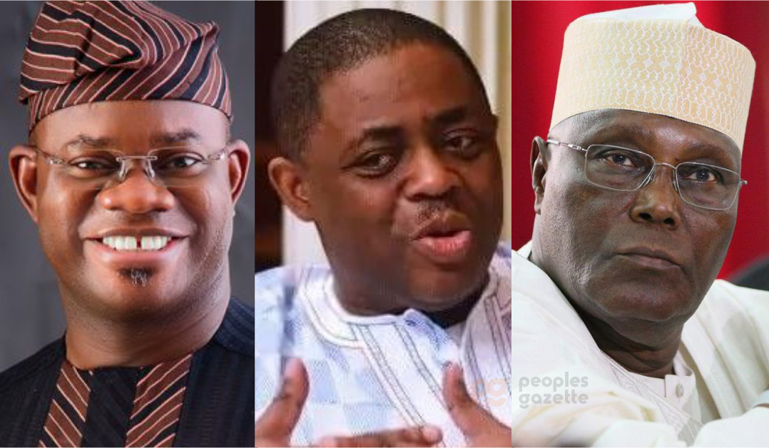 Kogi Governor Yahaya Bello, Femi Fani-Kayode, and Atiku Abubakar