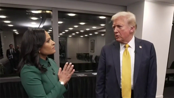 Kristen Welker and President Donald Trump