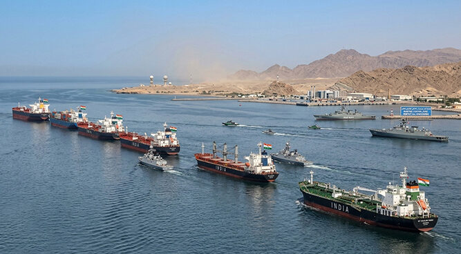 Ships passing Strait of Hormuz