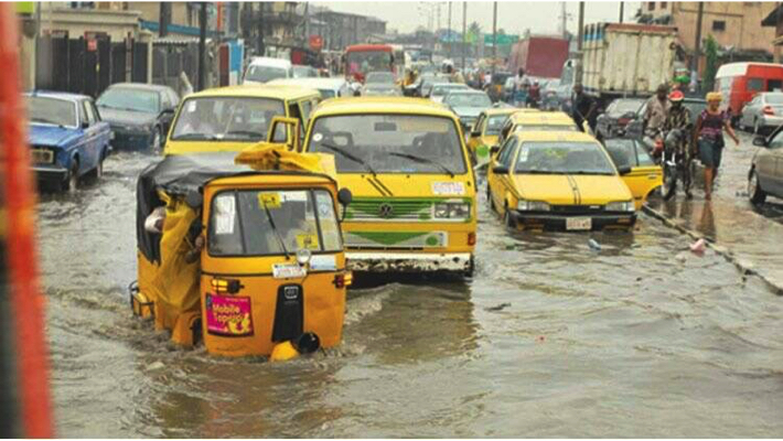 Flooded Lagos road used to illustrate the story