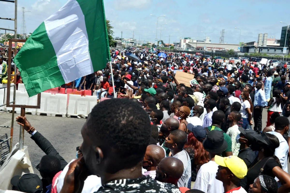 EndSARS protesters at Lekki Toll Gate