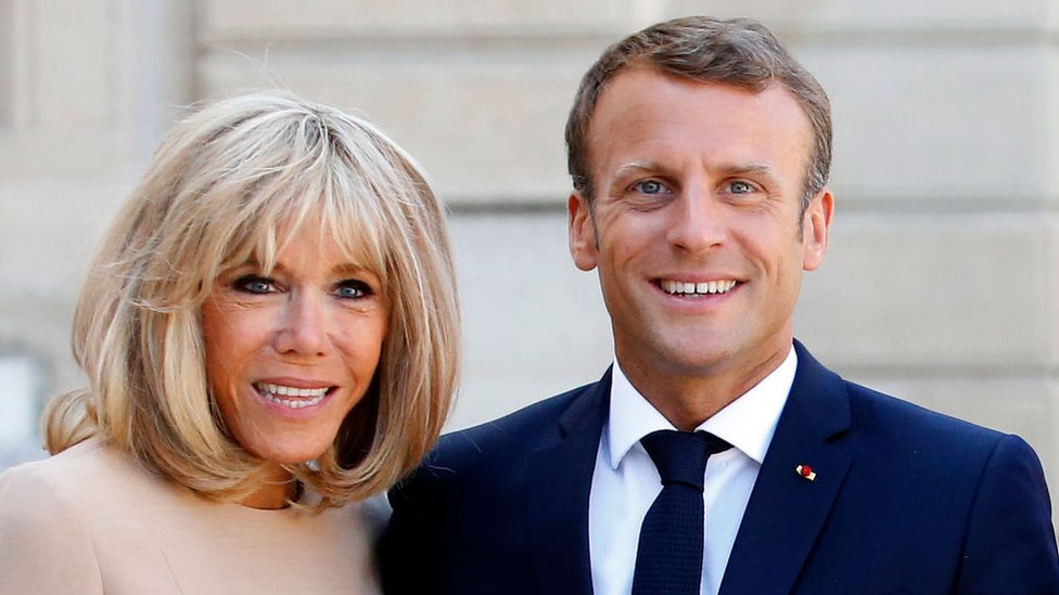 Macron and Wife
