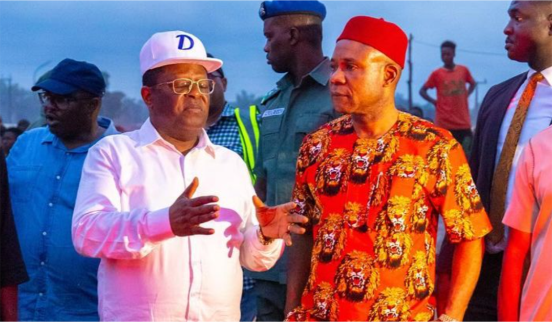 Minister of works, Dave Umahi with Gov. Peter Mbah [Photo pnMbah]