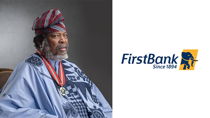 Nduka Obaigbena and First Bank logo