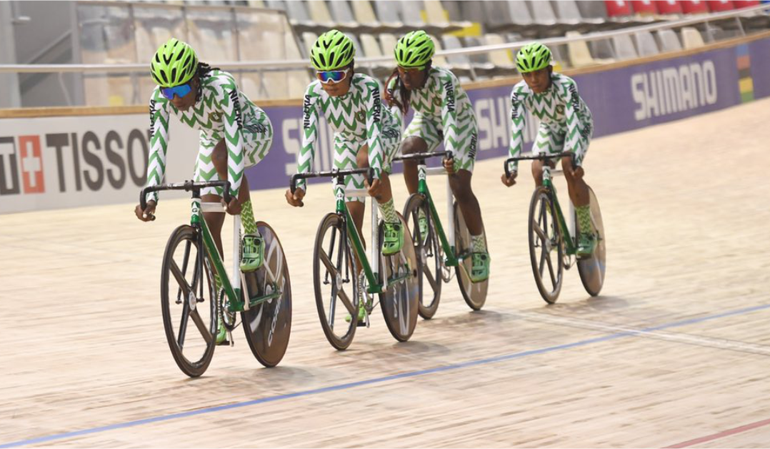 Nigerian track cycling team used to illustrate the story