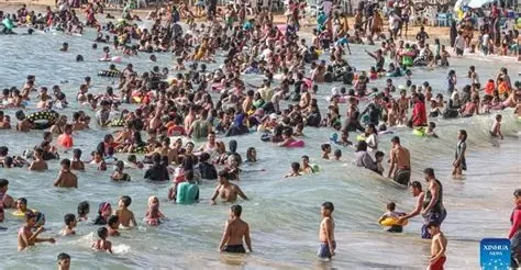 People cooling off during heatwave
