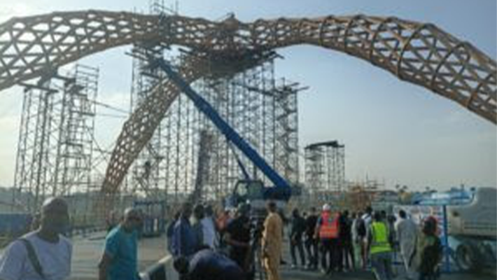 Ongoing road furniture on Opebi-Mende Link Bridge