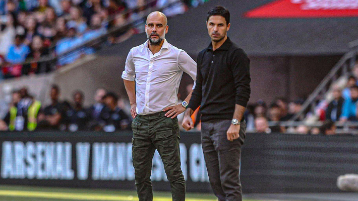 Pep Guardiola and Mikel Arteta