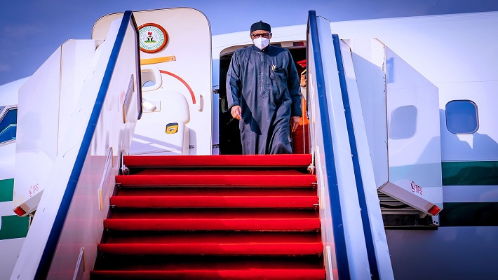 President Buhari returing from the UK